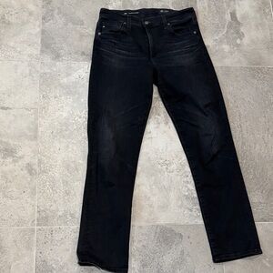 AG Adriano Goldschmied Black Straight Leg Jeans